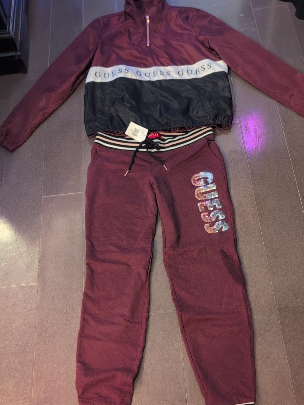 GUESS Jacket & Pants Set with Glitter Logo